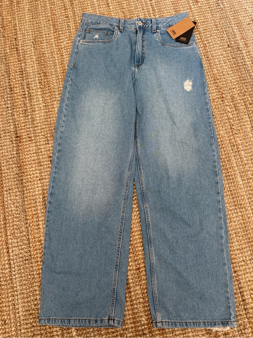 Vans Light Blue Wide Leg Distressed Jeans